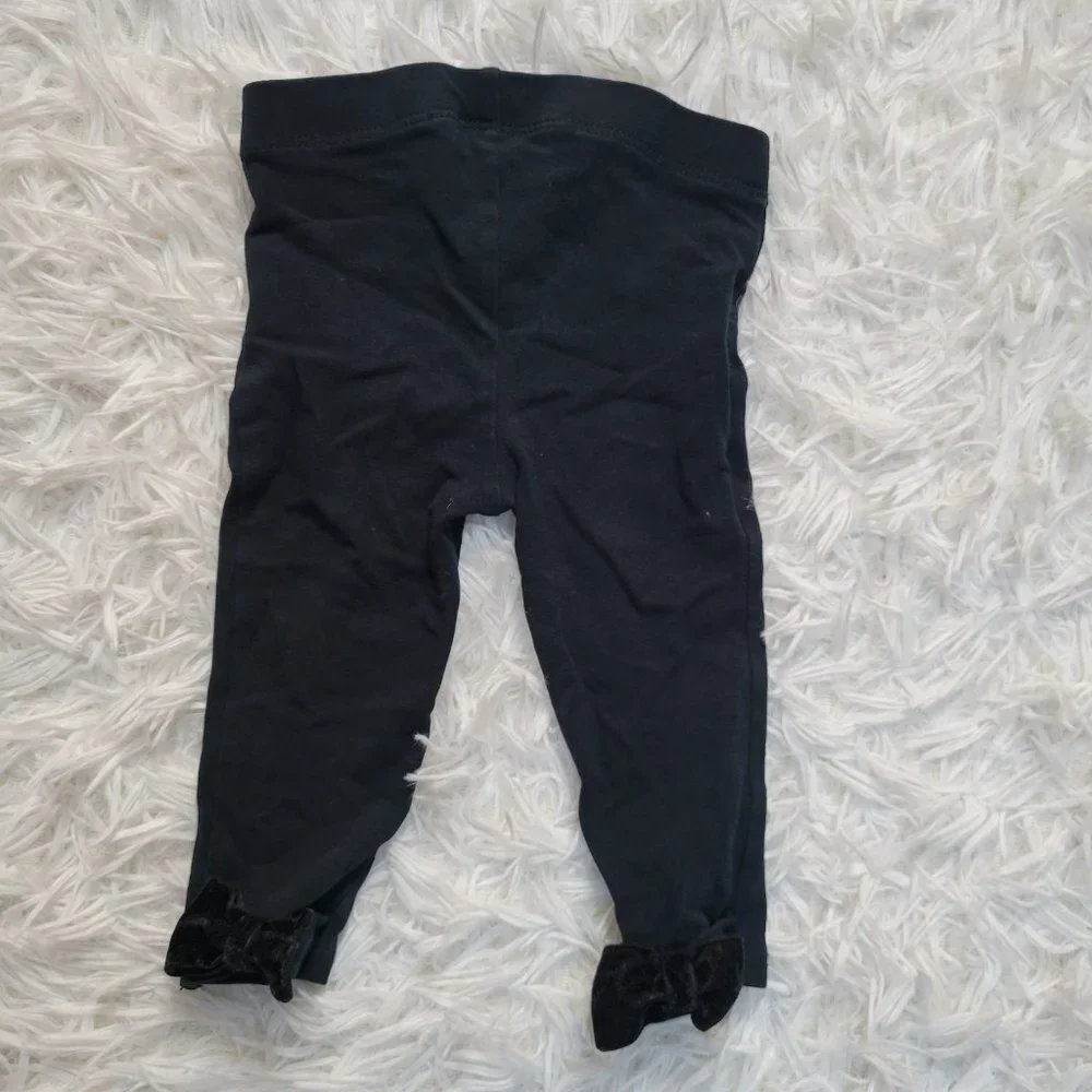 Ralph Lauren Black Leggings with Bow Accent - Size 9M
